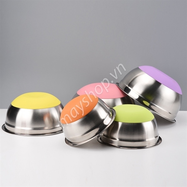 Âu inox đáy silicone nhiều màu (30cm)