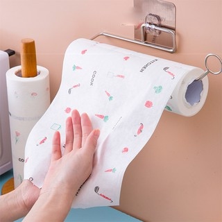 Cuộn giấy lau đa năng bằng khăn lau bếp vải in hình không dệt-Khăn giấy lau nhà bếp có thể tái sử dụng (40 Tờ) 20cm