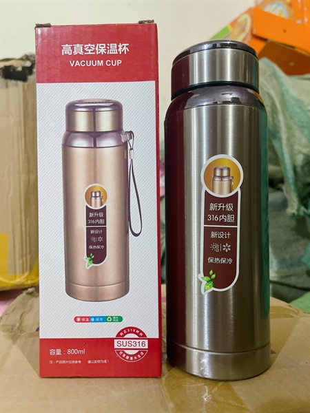 LY GIỮ NHIỆT INOX 900ML SUS 304 MÀU LOANG CAO CẤP