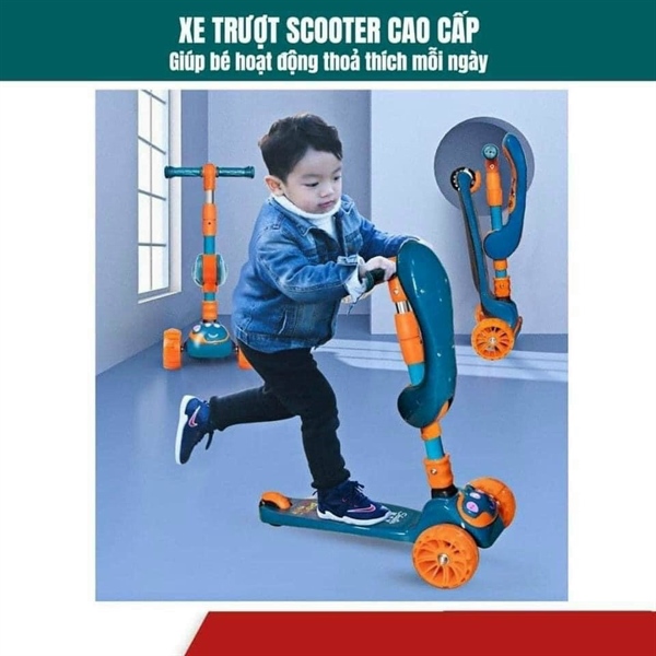 Xe trượt cao cấp scooter có nhạc & đèn