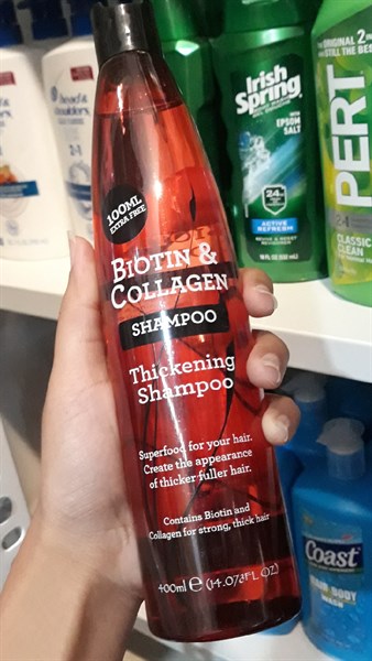 Dầu gội Biotin&Collagen Thickining Shampoo đỏ 400ml