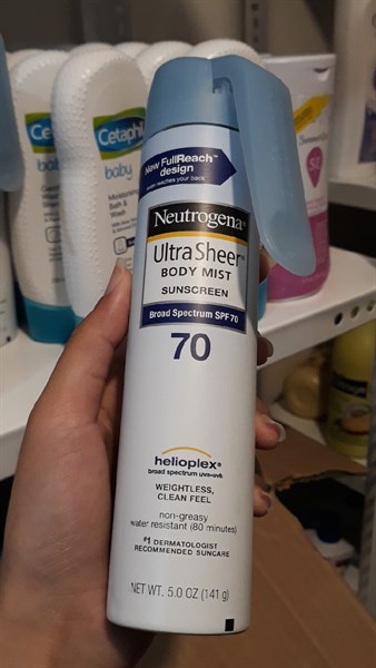 Xịt chống nắng Neutrogena spf70