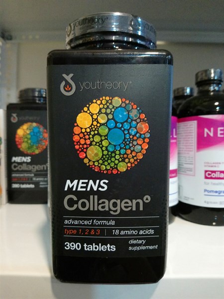 Collagen nam - Youtheory Mens Collagen type 1 2 & 3 hộp 390 viên