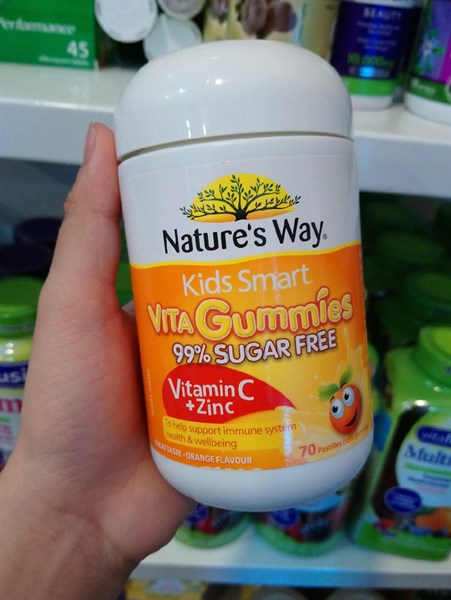 Kẹo dẻo Natures Way Kids Smart Vita Gummies Vitamin C + Kẽm đường Miễn Phí 70 Gummies