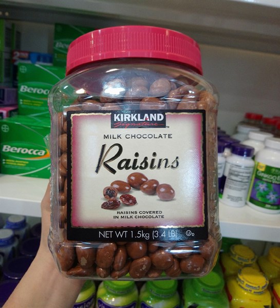 Socola bọc nho Raisins nắp hồng