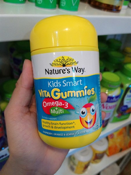 Kẹo dẻo Nature’s Way Kids Smart Vita Gummies MULTI + OMEGA 50 PASTILLES – KẸO DẺO BỔ SUNG OMEGA 3 CHO TRẺ EM