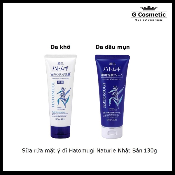 Sữa rửa mặt Hatomugi Ý Dĩ (Trắng 170g)