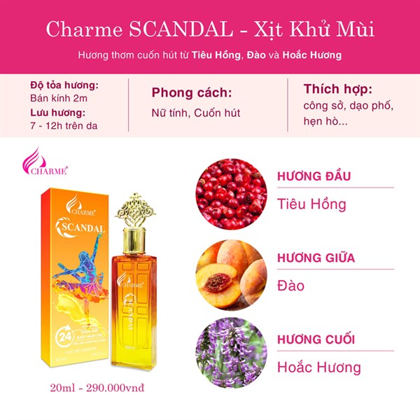 Xịt ngăn Mùi Nữ Charme Scandal 20ml