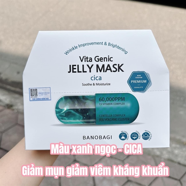 (VAT) Mặt Nạ Vita Genic Banobagi Jelly Mask (hộp 10m) xanh cica