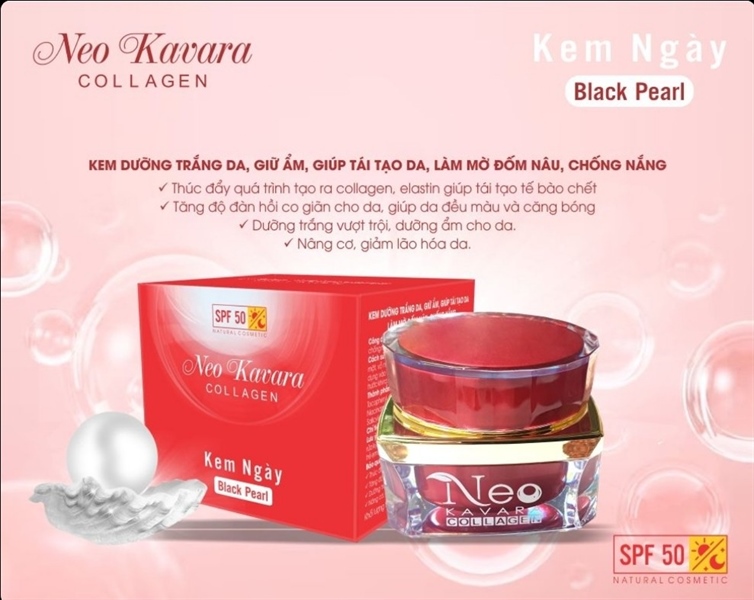 Kem Neo Kavara Collagen (ngày) dưỡng trắng da, giữ ẩm, tái tạo da mờ đốm nâu, chống nắng 45g