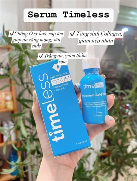 Serum Timeless Hyaluronic Acid + Vitamin C cấp ẩm, sáng da 30ml