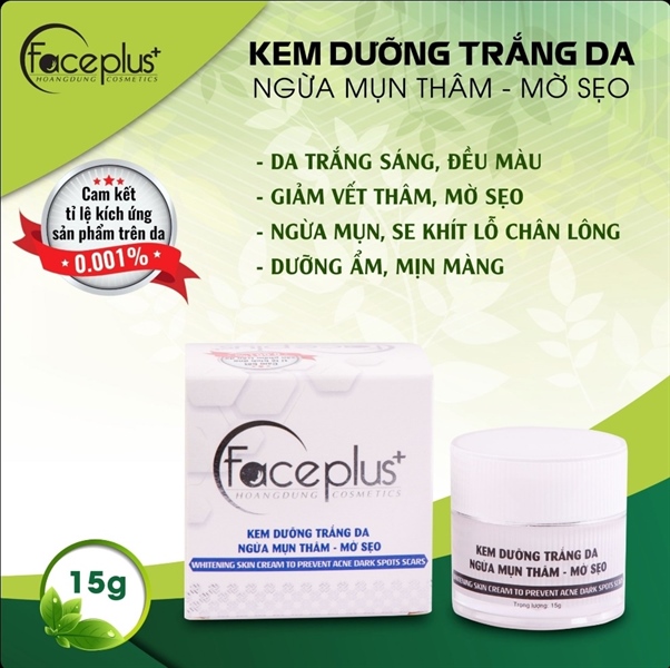 Kem FacePlus+ dưỡng trắng da ngừa mụn thâm mờ sẹo 15g