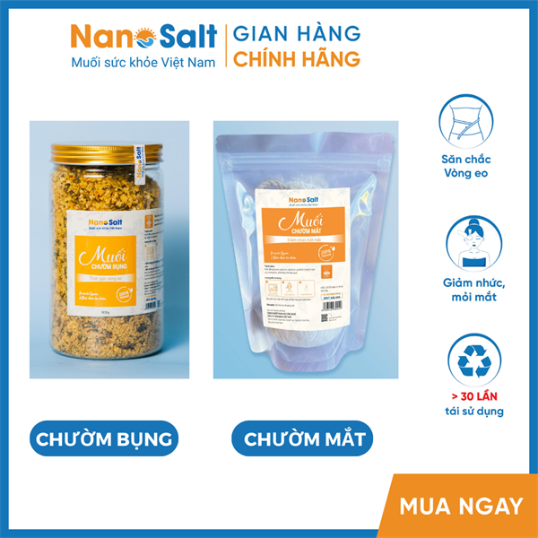 Combo muối chườm bụng + muối chườm mắt