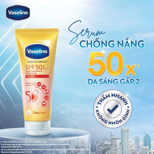 Sữa Dưỡng Thể Trắng Da Toàn Thân Chống Nắng Vaseline Healthy Bright Sun + Pollution Protect SPF 50+ PA++++ (Thái Lan) 300ml