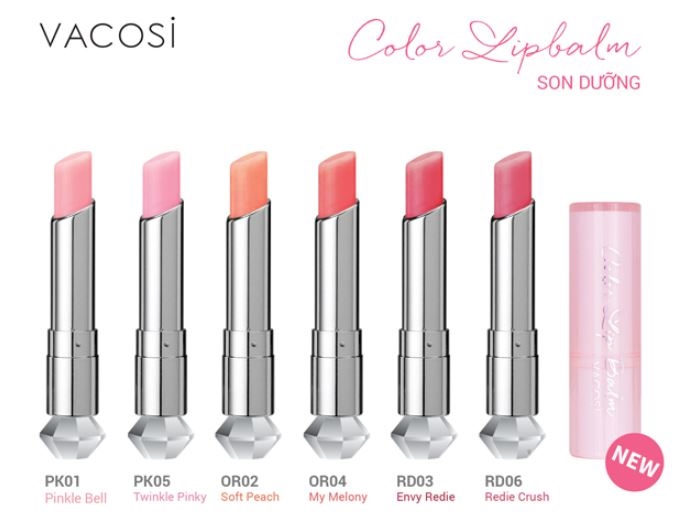 Son Dưỡng Môi Vacosi Màu Đỏ OR04 My Melony (Hàn Quốc) 3g