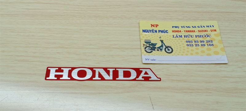 Tem cánh gà AB 08 Đỏ ( chử Honda Xi nền Đỏ 110mm )