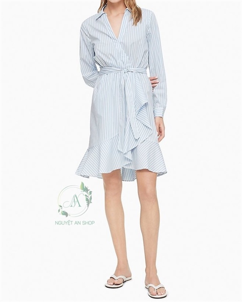 Váy xòe cổ V Calvin Klein