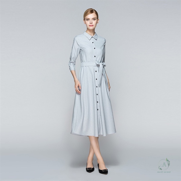 Váy dáng dài có thắt lưng nơ