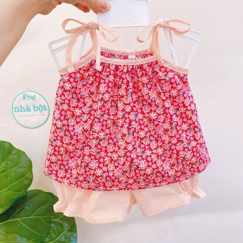Đồ Bộ bé gái Real Cottons hồng hoa