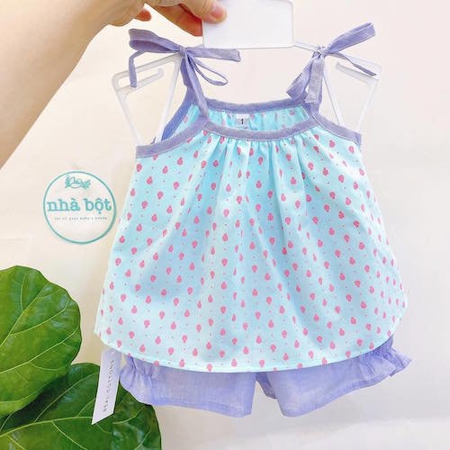 Đồ Bộ bé gái Real Cottons xanh bọ