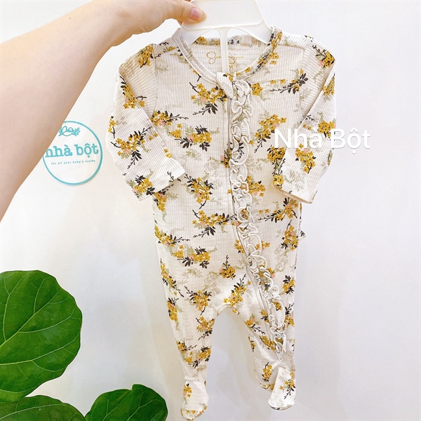 Sleepsuit Nhiều hãng 021221 trắng hoa vàng