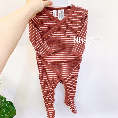 Sleep Suit Nhiều Hãng 010421 nâu sọc trắng