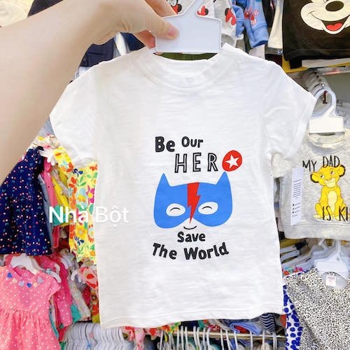 Đồ Bộ bé trai Real Cottons trắng Be Our HERO