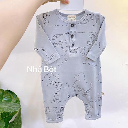 Sleep Suit Nhiều Hãng 010421 xám xanh họa tiết