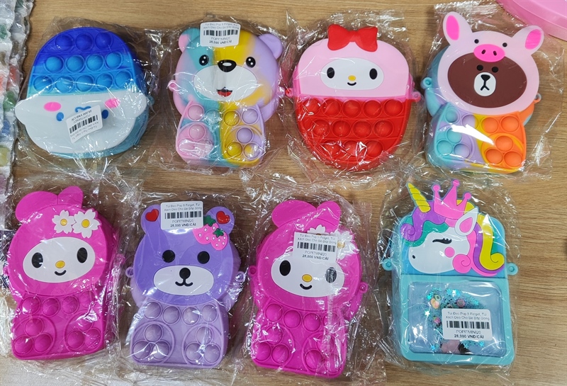 Túi Đeo Pop It Fidget, Túi Xách Đeo Cho Bé Bóp Bong Bóng Nhiều Hình Dễ Thương Giúp Trẻ Thích Thú, Giảm Stress