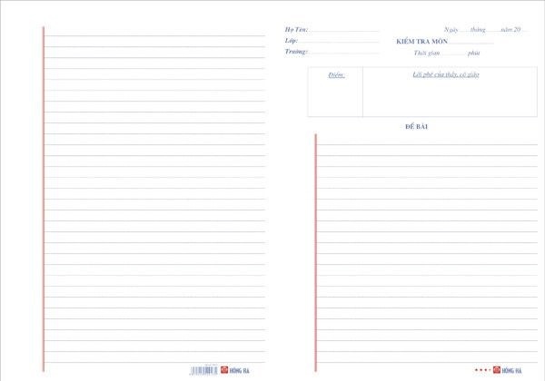 Giấy kiểm tra kẻ ngang 25 tờ đôi Maple