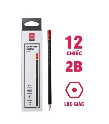 U248 BÚT CHÌ 2B CAO CẤP DELI, MÀU ĐEN