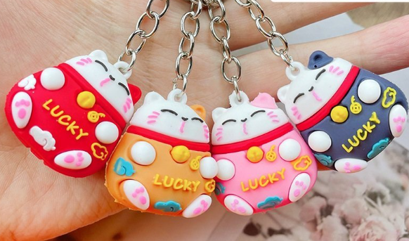 Móc khoá mèo thần tài