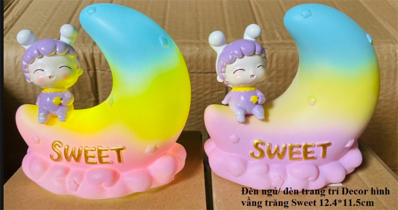 Đèn ngủ trang trí, décor hình vầng trăng Sweet- Dream