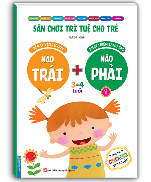 Tập1 - Sân chơi trí tuệ cho trẻ ( Não trái não phải 3- 4 tuổi - tặng kèm Stickers )