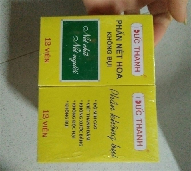 PHẤN TRẮNG NÉT HOA ĐỨC THANH LOẠI NHỎ HỘP 12 VIÊN