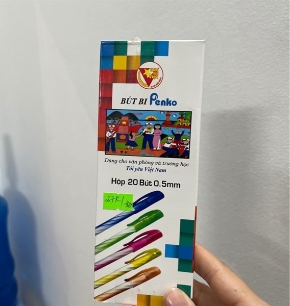 HỘP BÚT BI NẾN PENKO MÀU ĐEN/ XANH 0.5MM 20 BÚT