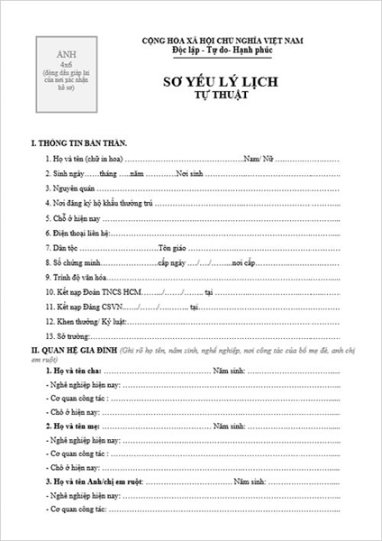 Sơ yếu lý lịch