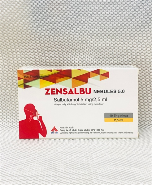 ZENSALBU NEBULES 5.0 CPC1 Salbutamol 5mg/2.5ml Dung dịch khí dung trị hen suyễn
