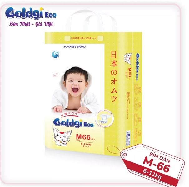 Bỉm dán Goldgi ECO M66