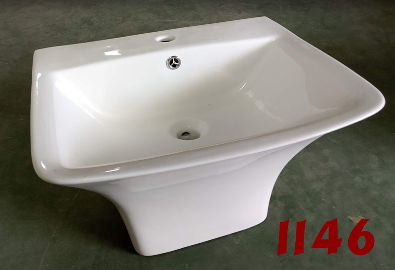 Lavabo treo tường liền chân 1146 trắng (I)