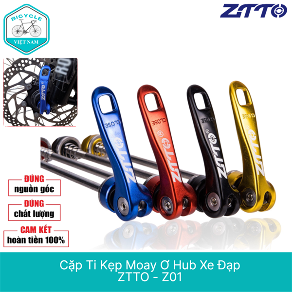 Cặp Ti Kẹp Moay Ơ Hub Xe Đạp ZiTTO Z01 – Nhôm 7075, Nhẹ, Chắc Chắn, Dùng Cho Moay Ơ Cần Bật