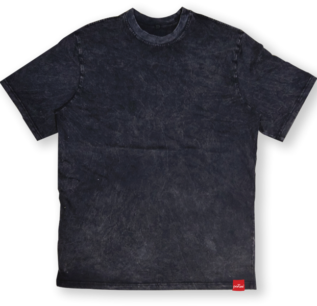 Basic Oversized Washed Black T-Shirt
