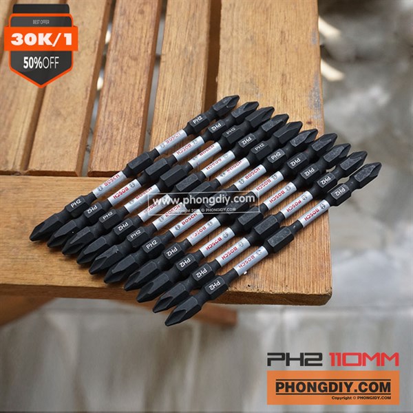 Đầu Bắn Vít Đức Siêu Bền BOSCH PH2-09cm (2 đầu)