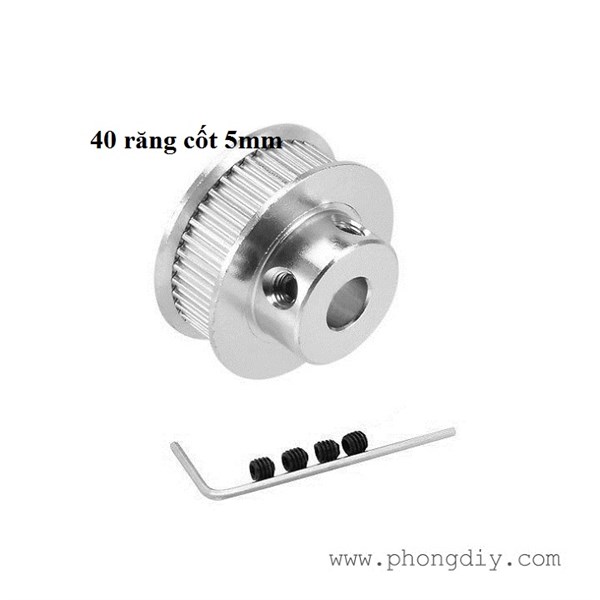 1 Pulley 40 răng lỗ trục 5mm (2GT-40T-5mm)