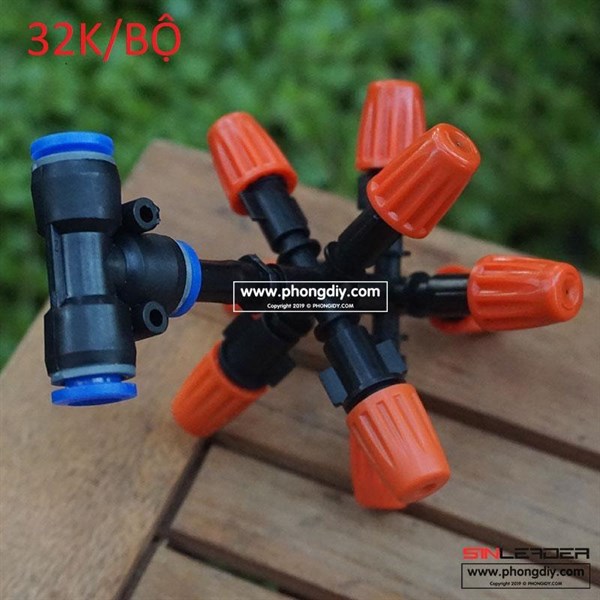 Bộ béc tưới lan 9 hướng + T 8mm