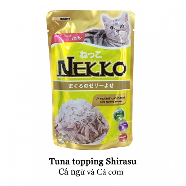 Pate Nekko Jelly - vị cá ngừ rắc cá cơm sữa dạng thạch 70g NP7