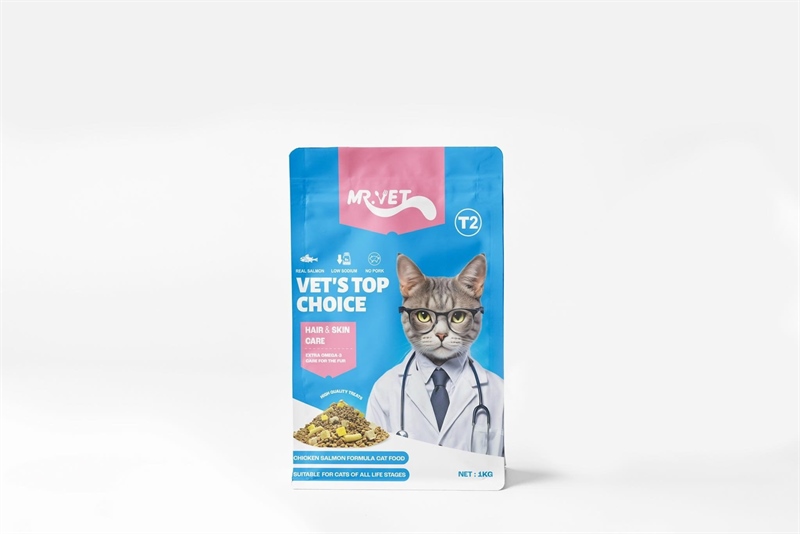 HẠT MR. VET T2 CHO MÈO MỌI LỨA TUỔI VỊ CÁ HỒI TỐT DA LÔNG 1KG.