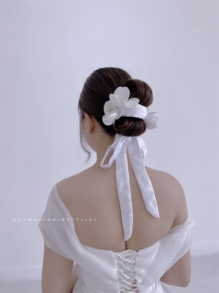 Set cột tóc hoa kèm dây vải satin Giangpkc 2022