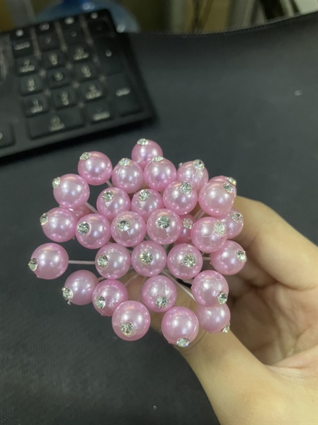 Chùm trâm hạt trai đính đá Giangpkc - màu hồng