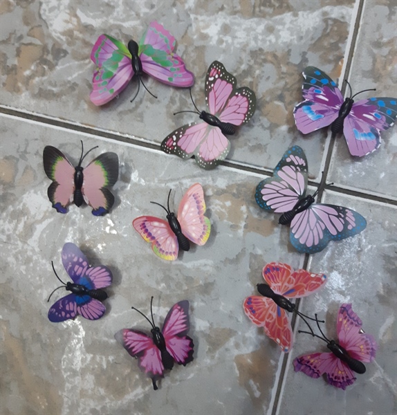 Bộ bướm cài tóc 10 con màu hồng